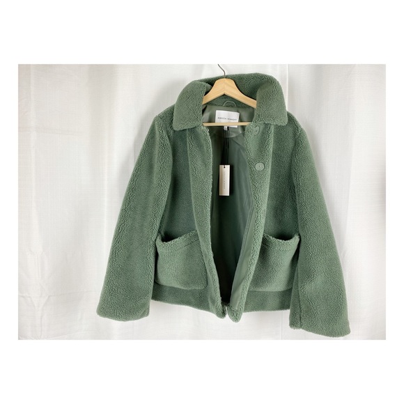 Rebecca Minkoff Harley Teddy Coat Jacket Size Large Green NWT - Picture 10 of 10